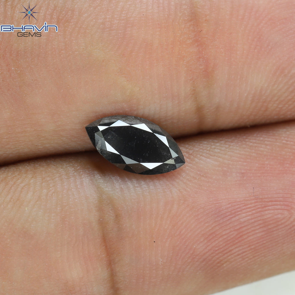 1.08 CT Marquise Shape Natural Loose Diamond Black Color Clarity Opaque (9.87 MM)