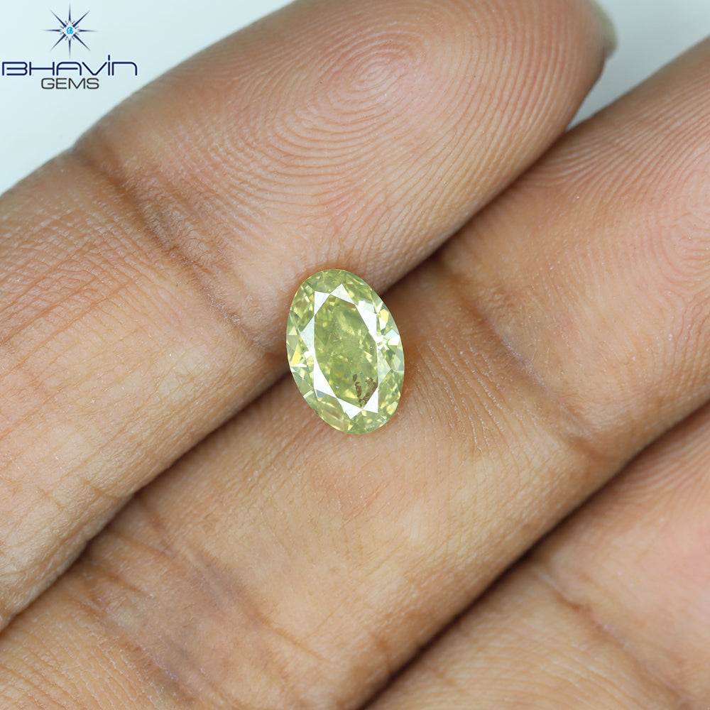 1.02 CT Oval Shape Natural Diamond Yellow Color VS2 Clarity (7.70 MM)