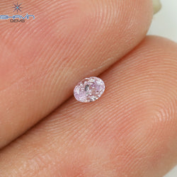 0.08 CT Oval Shape Natural Diamond Pink Color SI1 Clarity (3.06 MM)