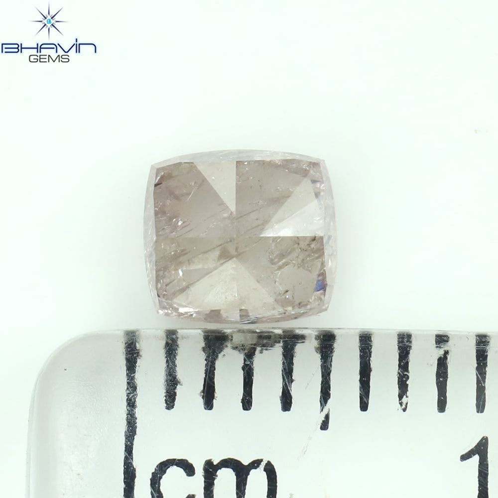 0.70 CT Cushion Shape Natural Loose Diamond Pink Color I2 Clarity (4.98 MM)