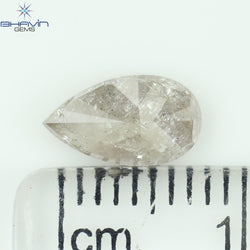 0.39 CT ペアシェイプ ナチュラル ルース ダイヤモンド ソルト アンド ペッパー カラー I3 クラリティ (5.27 MM)