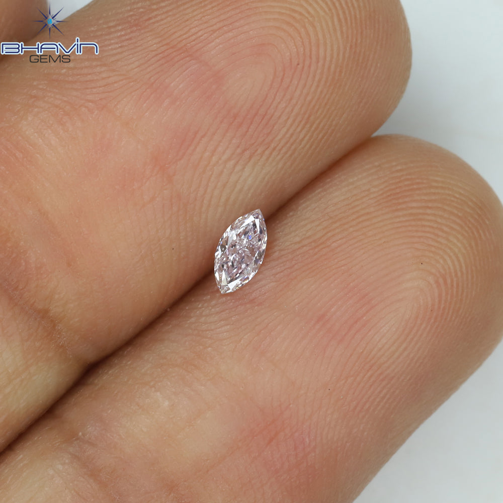 0.08 CT Marquise Shape Natural Loose Diamond Pink Color SI2 Clarity (4.40 MM)