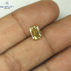 1.00 CT Radiant Shape Natural Diamond Green Yellow (Chameleon) Color SI1 Clarity (7.10 MM)