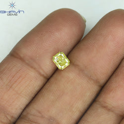 0.54 CT Radiant Shape Natural Diamond Yellow Color I1 Clarity (4.80 MM)