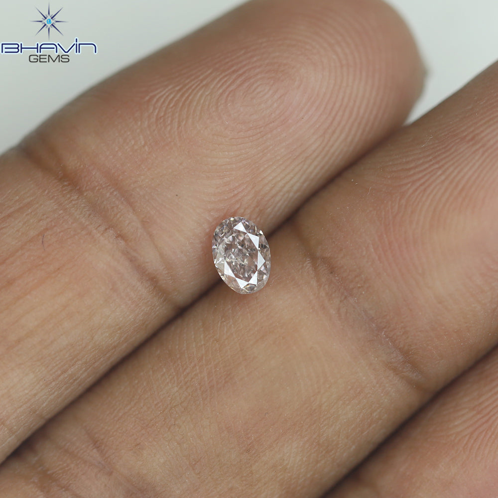 0.30 CT Oval Shape Natural Diamond Pink Color VS2 Clarity (4.70 MM)