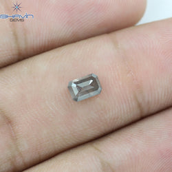 0.68 CT Emerald Shape Natural Diamond Salt And Pepper Color I3 Clarity (5.72 MM)