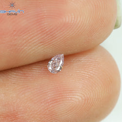 0.06 CT Pear Shape Natural Diamond Pink Color VS2 Clarity (3.12 MM)