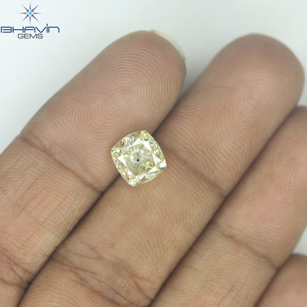 GIA Certified 2.01 CT Cushion Diamond Y To Z Color Natural Diamond SI2 Clarity (6.96 MM)