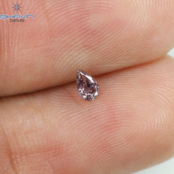 0.08 CT Pear Shape Natural Diamond Pink Color SI2 Clarity (3.73 MM)