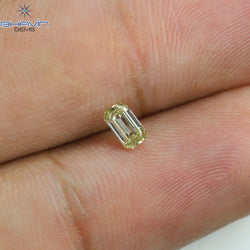 0.32 CT Emerald Shape Natural Diamond Yellow Color VS2 Clarity (5.00 MM)