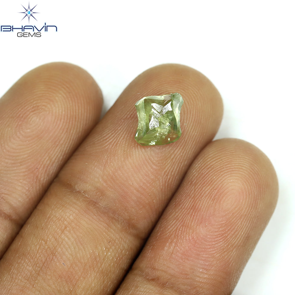 1.46 CT Rough Shape Enhanced Green Color VS2 Clarity (8.15 MM)