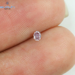 0.05 CT Oval Shape Natural Diamond Pink Color SI1 Clarity (2.48 MM)