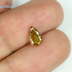 0.65 CT Pear Shape Natural Diamond Green (Chameleon) Color SI2 Clarity (4.20 MM)