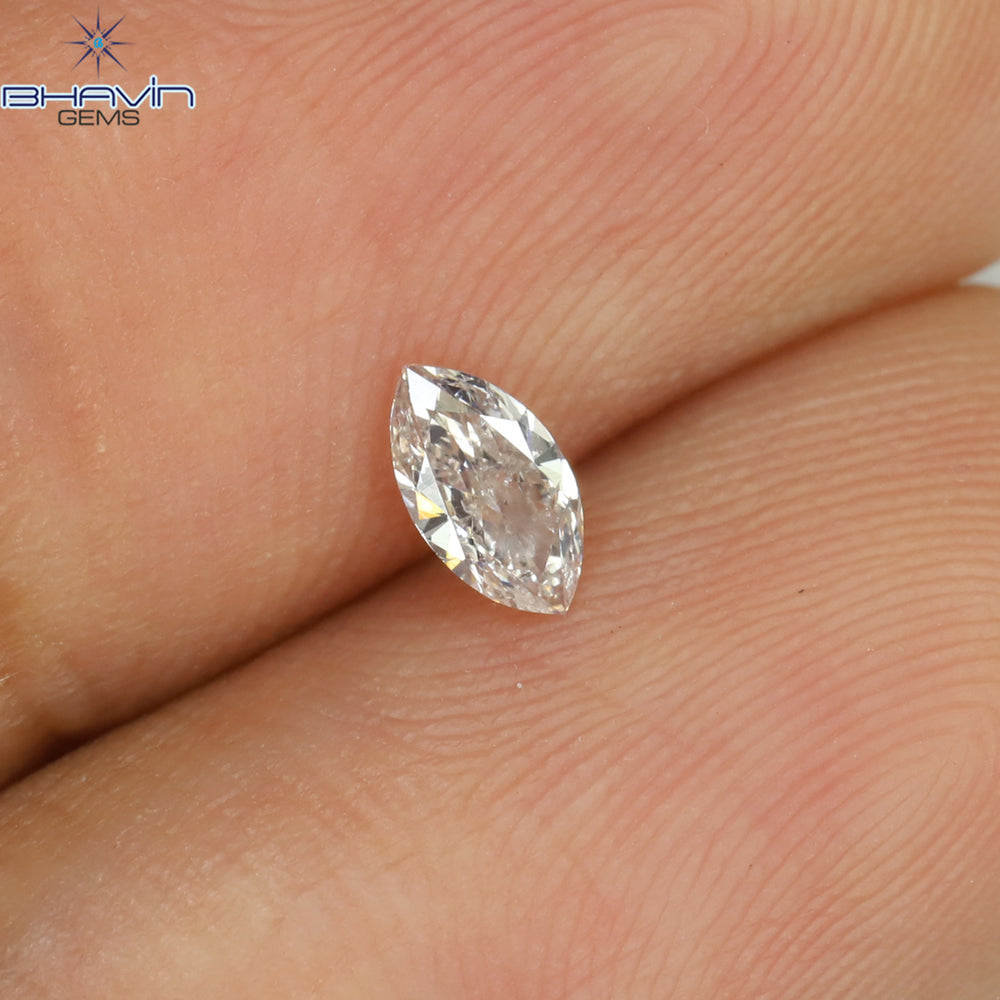 0.14 CT Marquise Shape Natural Loose Diamond Pink Color SI1 Clarity (5.03 MM)