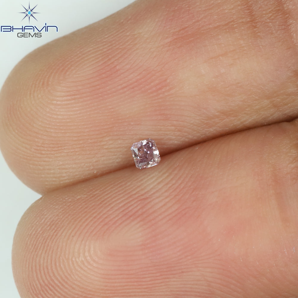 0.05 CT Radiant Shape Natural Diamond Pink Color SI2 Clarity (2.00 MM)