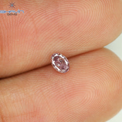 0.10 CT Oval Shape Natural Diamond Pink Color SI2 Clarity (3.63 MM)