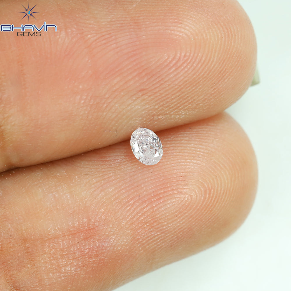 0.09 CT Oval Shape Natural Diamond Pink Color SI2 Clarity (3.31 MM)
