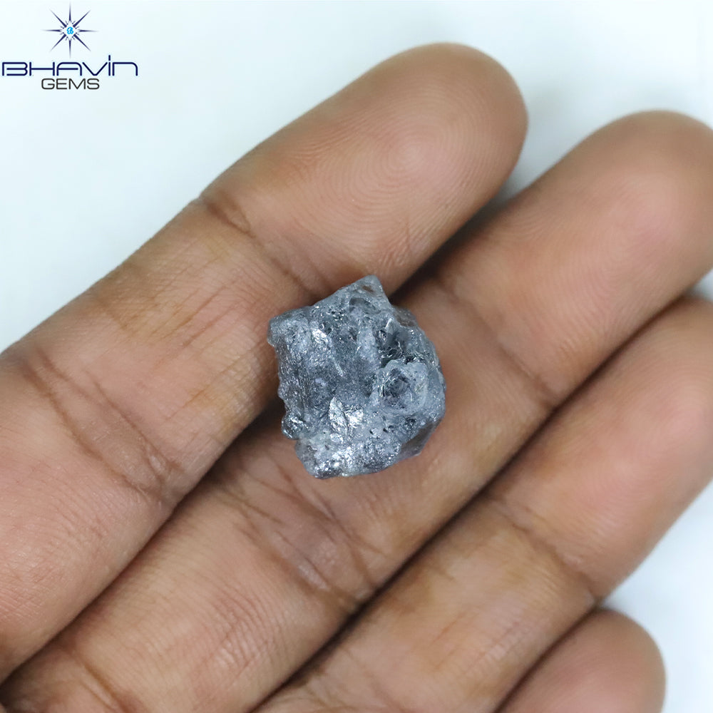 12.88 CT Rough Shape Natural Diamond Grey (Salt And Pepper) Color I3 Clarity (14.00 MM)