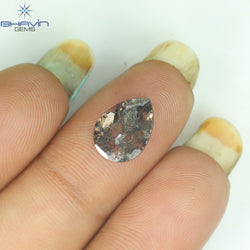1.06 CT Pear Slice Shape Natural Diamond Salt And Pepper Color I3 Clarity (10.94 MM)