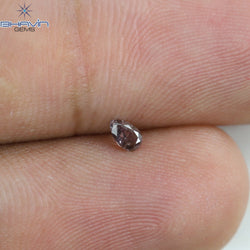 0.10 CT Pear Shape Natural Diamond Pink Color I1 Clarity (3.80 MM)