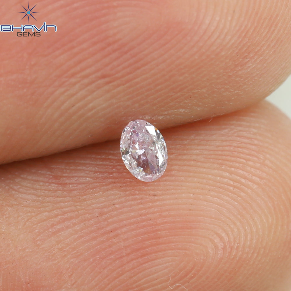 0.08 CT Oval Shape Natural Diamond Pink Color SI1 Clarity (3.31MM)