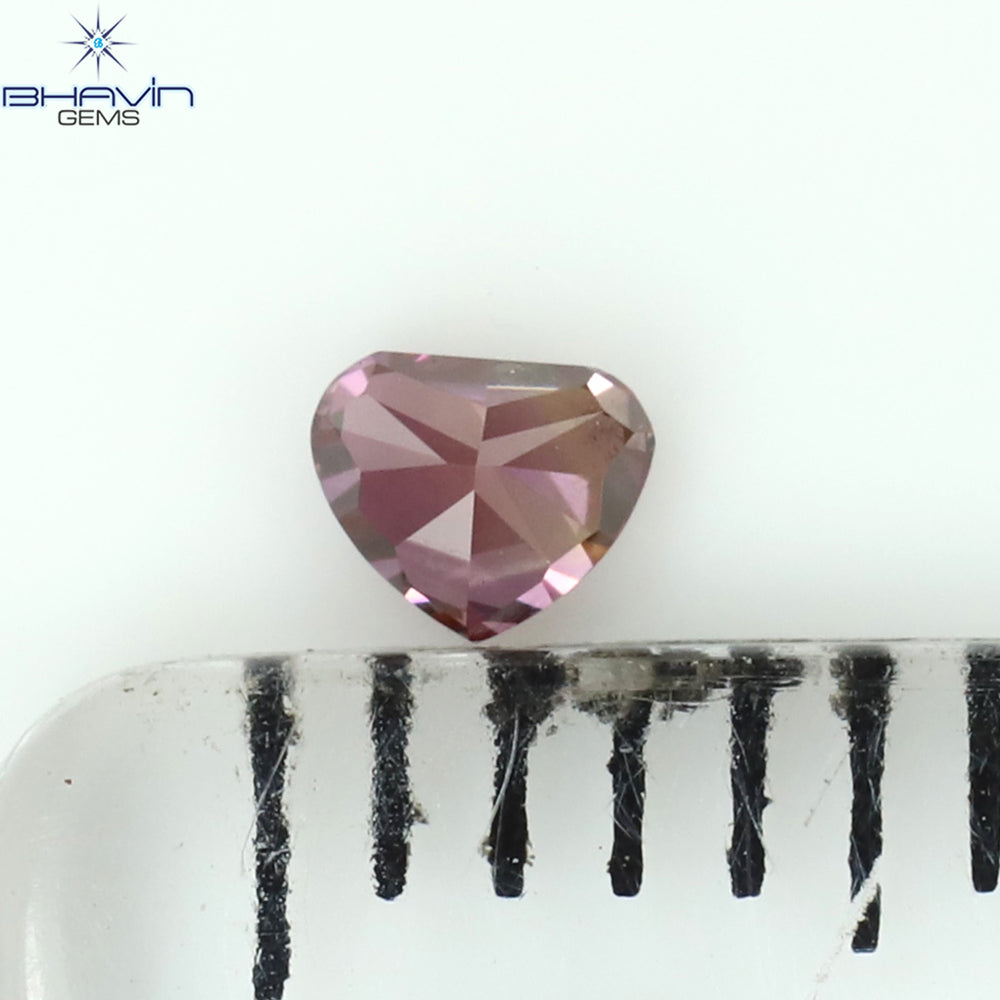 0.09 CT Heart Shape Natural Diamond Pink Color VS1 Clarity (2.49 MM)