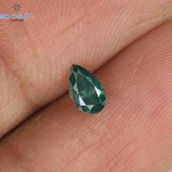 0.21 CT ペアシェイプ ナチュラル ダイヤモンド ブルー カラー I1 クラリティ (5.10 MM)