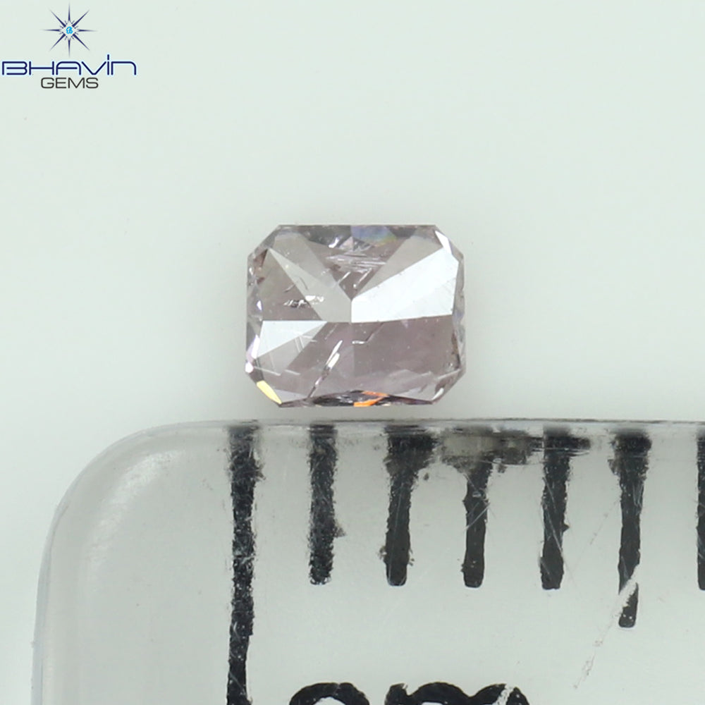 0.08 CT ラディアント シェイプ ナチュラル ダイヤモンド ピンク色 SI2 クラリティ (2.38 MM)