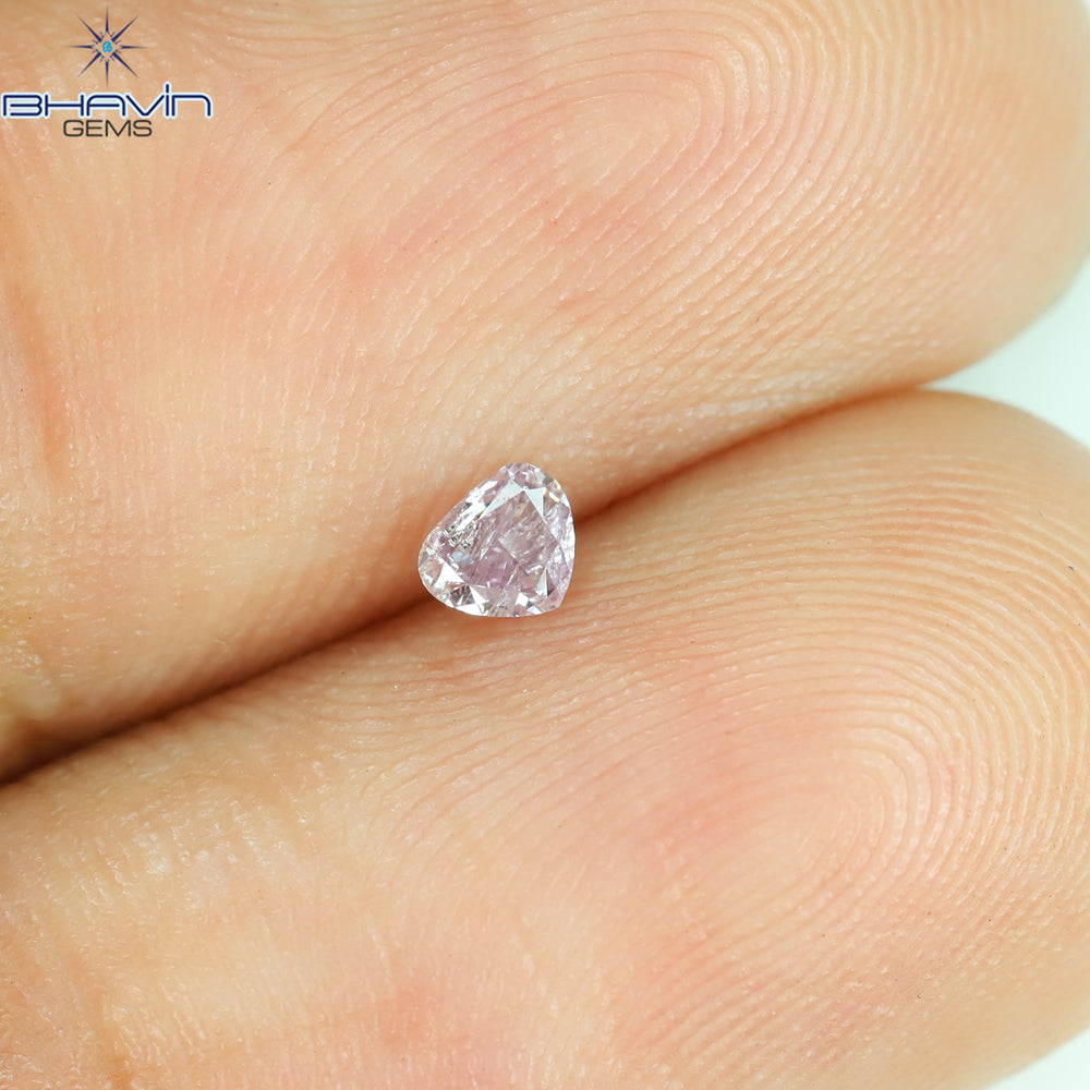 0.10 CT Heart Shape Natural Diamond Pink Color I1 Clarity (3.06 MM)