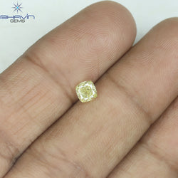 0.43 CT Cushion Shape Natural Diamond Yellow Color VVS1 Clarity (4.08 MM)