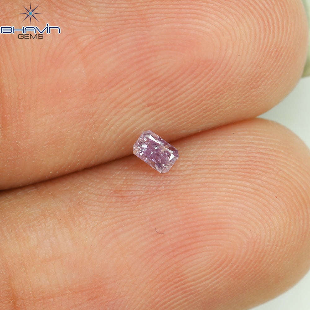 0.08 CT Radiant Shape Natural Diamond Pink Color I1 Clarity (2.84 MM)