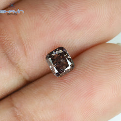 0.58 CT Cushion Shape Natural Diamond Brown Pink Color I2 Clarity (4.80 MM)