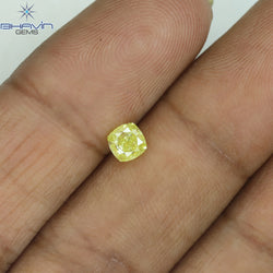 0.46 CT Cushion Shape Natural Diamond Yellow Color I2 Clarity (4.15 MM)