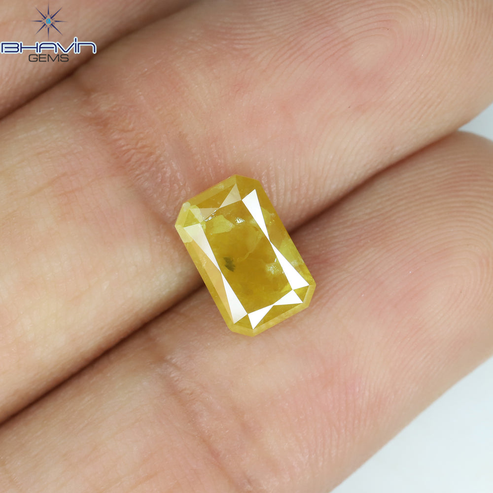 1.92 CT Radiant Shape Natural Diamond Yellow Color I3 Clarity (8.31 MM)
