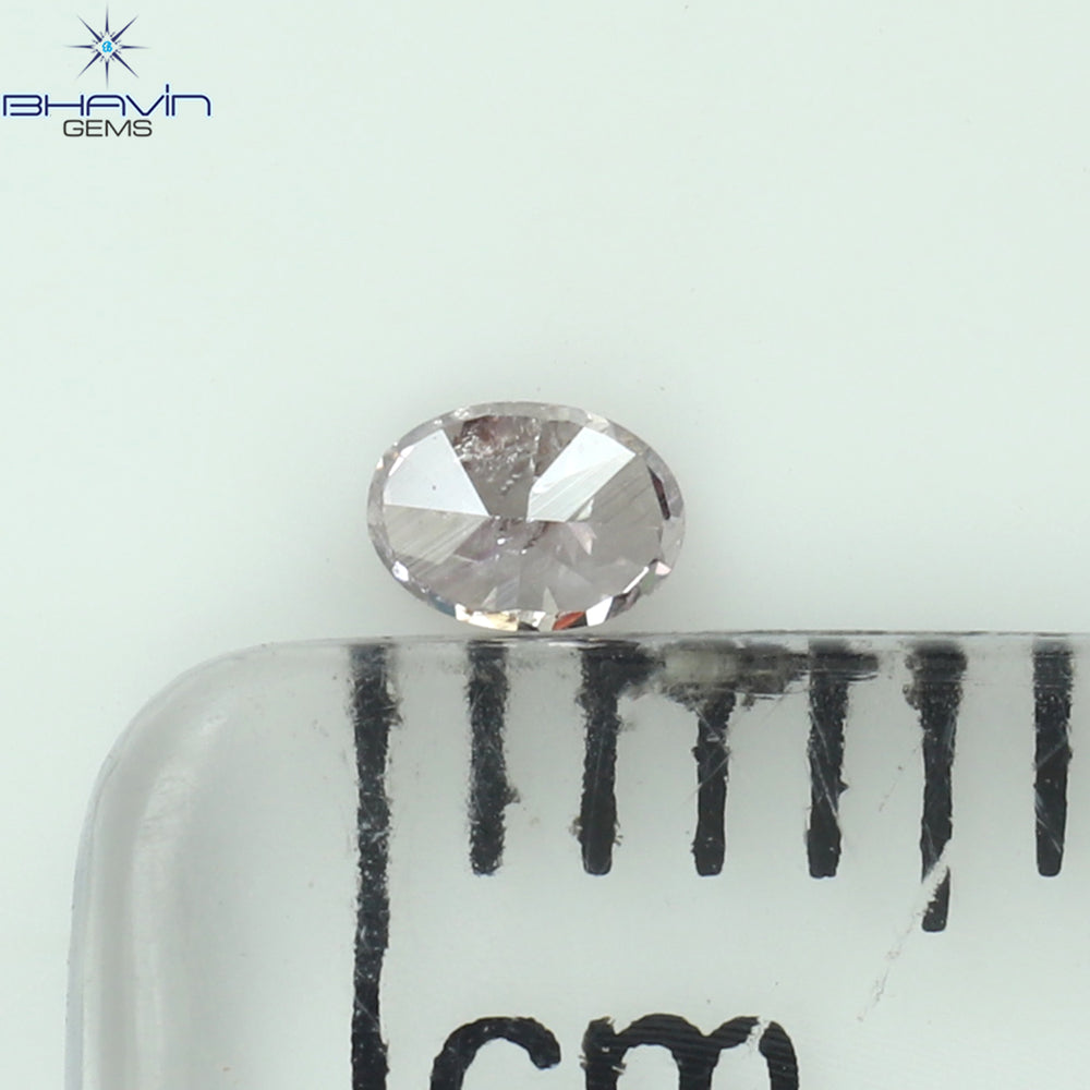 0.06 CT Oval Shape Natural Diamond Pink Color I1 Clarity (2.83 MM)