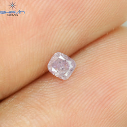0.14 CT Cushion Shape Natural Diamond Pink Color I2 Clarity (2.86 MM)