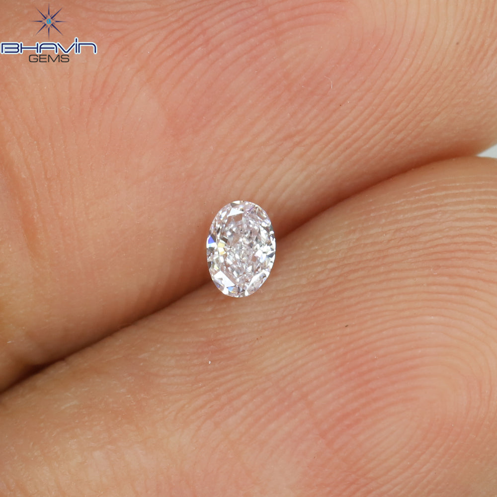 0.08 CT Oval Shape Natural Diamond Pink Color SI1 Clarity (3.32 MM)