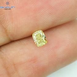 0.26 CT Cushion Shape Natural Diamond Yellow Color VS2 Clarity (4.06 MM)