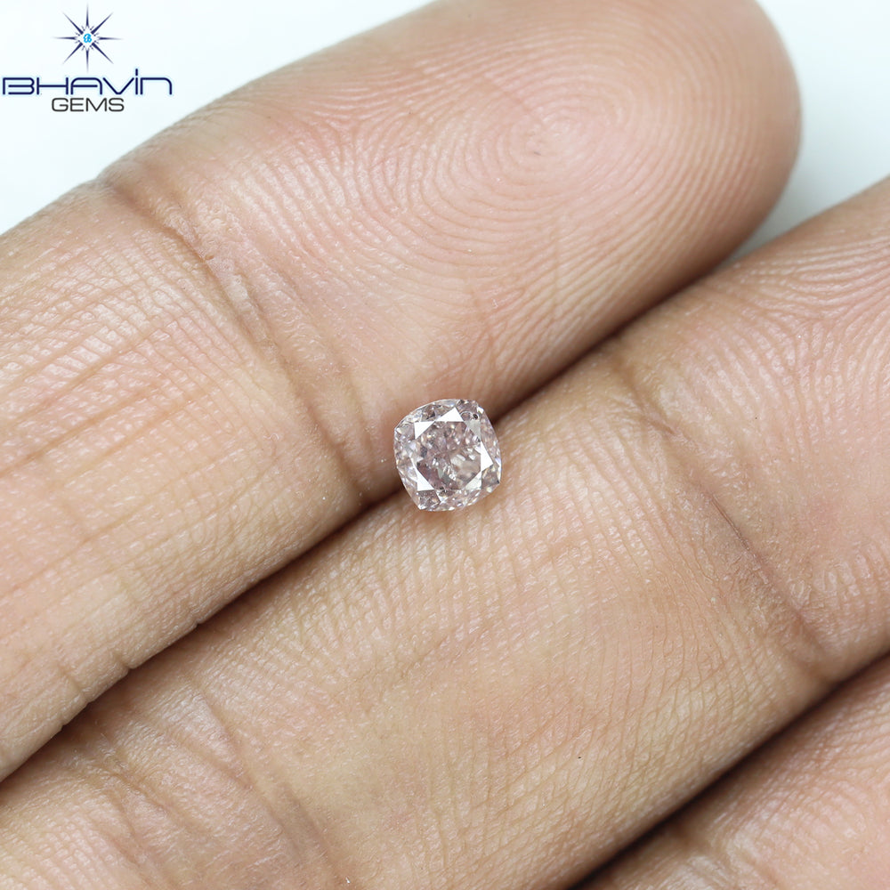 GIA Certified 0.30 CT Cushion Diamond Pink Brown Color Natural Loose Diamond SI2 Clarity (3.64 MM)