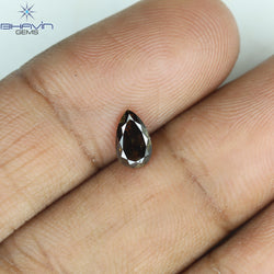 0.53 CT Pear Shape Natural Diamond Brown Color I1 Clarity (6.53 MM)