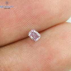 0.10 CT Radiant Shape Natural Diamond Pink Color SI1 Clarity (2.90 MM)