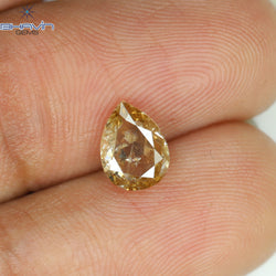 0.94 CT Pear Shape Natural Diamond Brown Color I2 Clarity (7.00 MM)