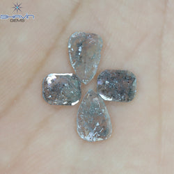 1.35 CT/2 ピース スライス形状 天然ダイヤモンド ソルト アンド ペッパー カラー I3 クラリティ (9.55 MM)