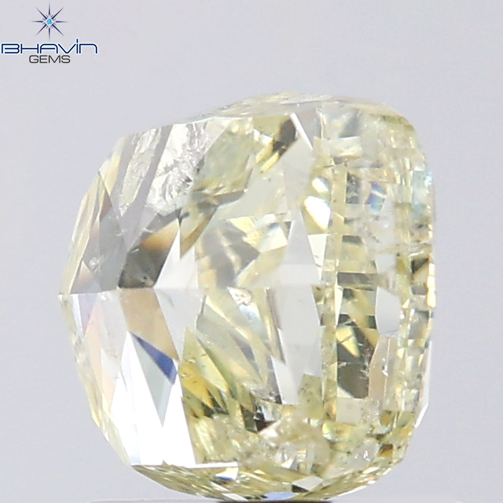 1.81 CT Cushion Shape Natural Diamond Yellow Color I2 Clarity (6.30 MM)
