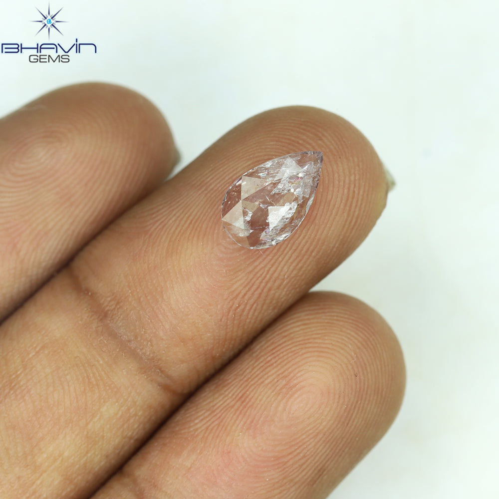 0.72 CT Pear Shape Natural Diamond Pink Color I2 Clarity (9.40 MM)