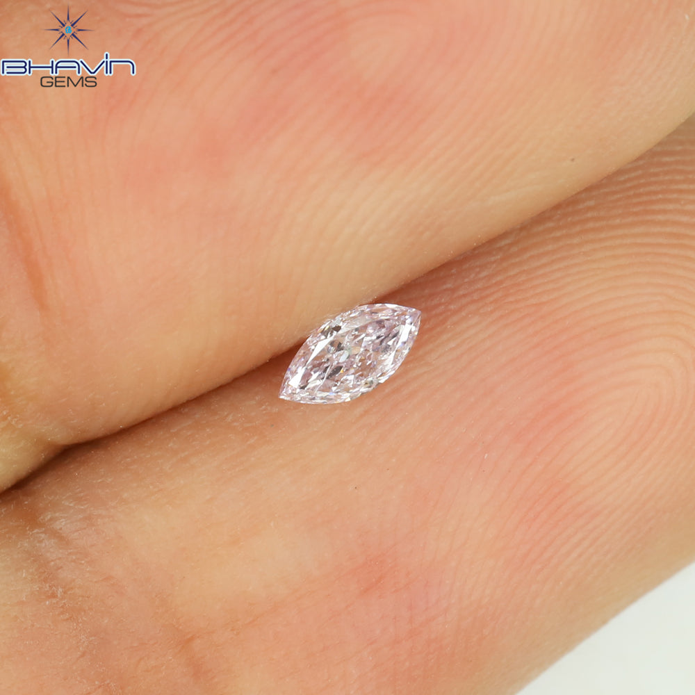 0.08 CT Marquise Shape Natural Loose Diamond Pink Color I1 Clarity (4.46 MM)