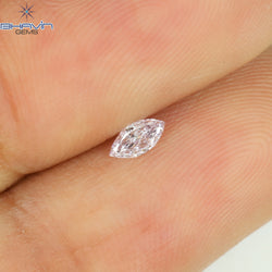 0.08 CT Marquise Shape Natural Loose Diamond Pink Color I1 Clarity (4.46 MM)