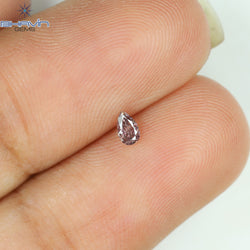 0.07 CT Pear Shape Natural Diamond Pink Color SI1 Clarity (3.52 MM)