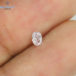 0.10 CT Oval Shape Natural Diamond Pink Color SI1 Clarity (3.65 MM)