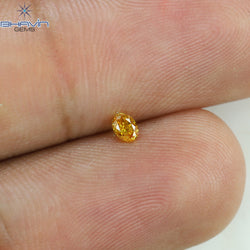 0.12 CT Oval Shape Natural Diamond Yellow Color VS1 Clarity (3.13 MM)